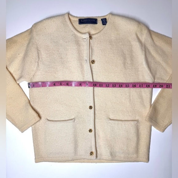 Karen Scott Women’s 100% Wool Cardigan Sweater Size- Petite Small PS - Picture 6 of 7